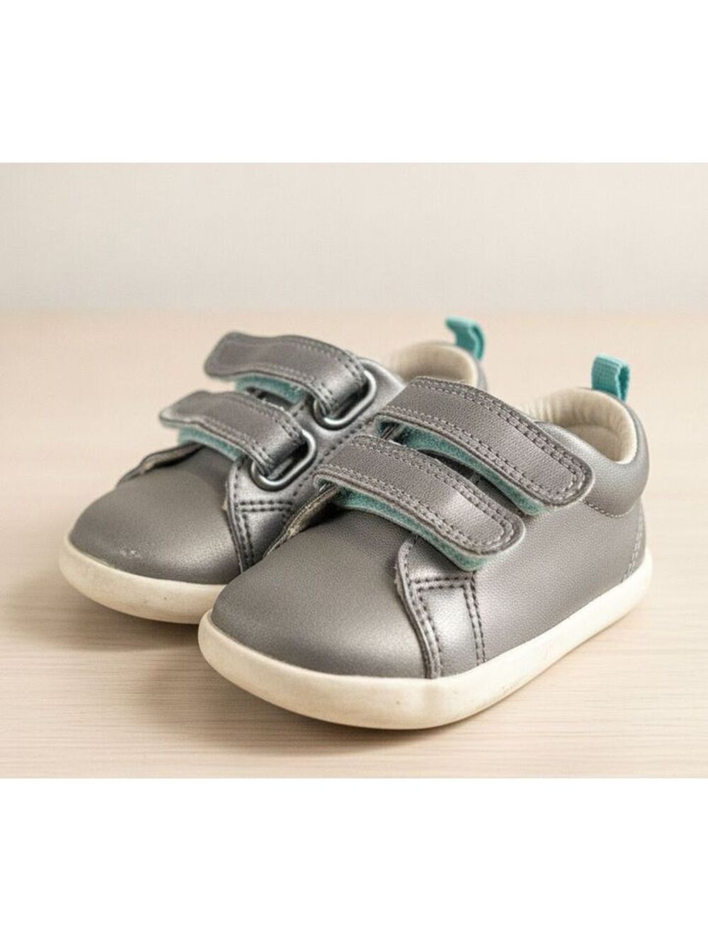 Thrift Quality: Ten Little Toddler Shoes Size 6 Toddler Gray with Velcro Straps